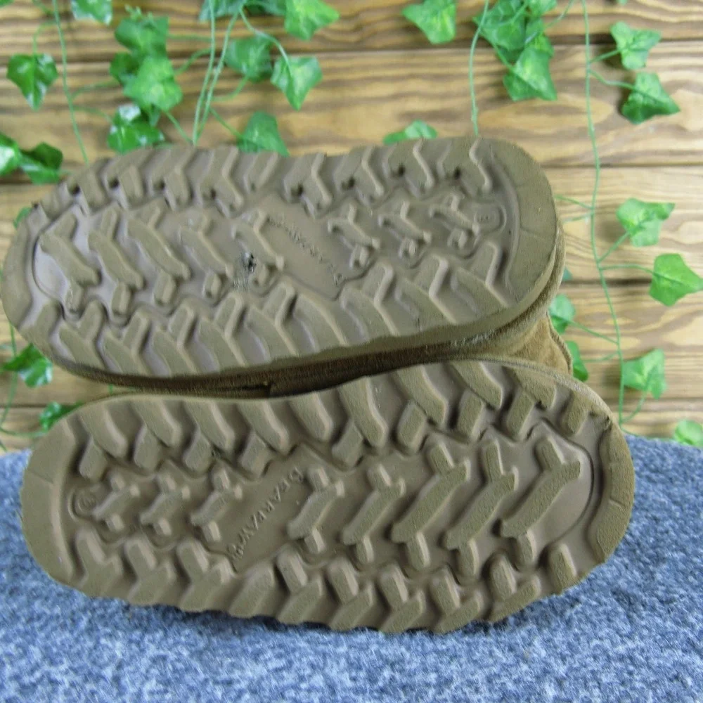 Bearpaw Elle‎ Kids Brown Suede Leather Sheepskin Lined Winter Boots Toddler 8